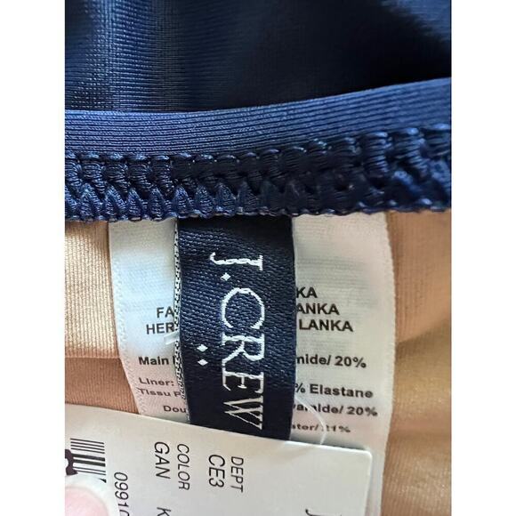 J. Crew Factory Women's V-neck ruched one-piece swimsuit Green Navy Size Small - Picture 10 of 11